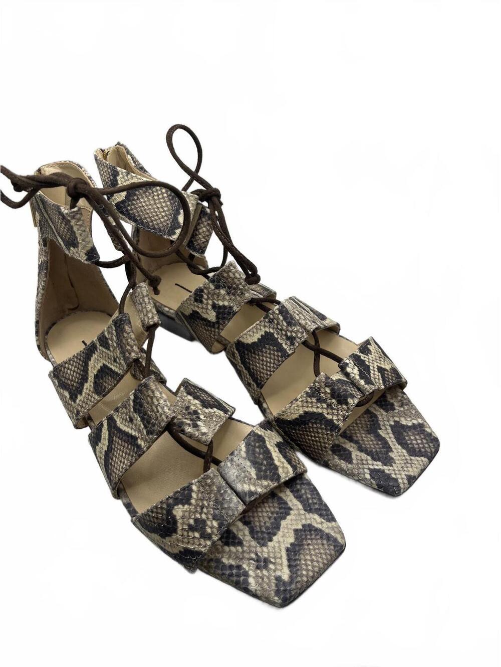 Snake Print Lace-Up Strappy Sandals Banana Republic Shoes Women's Size 7 NWOT